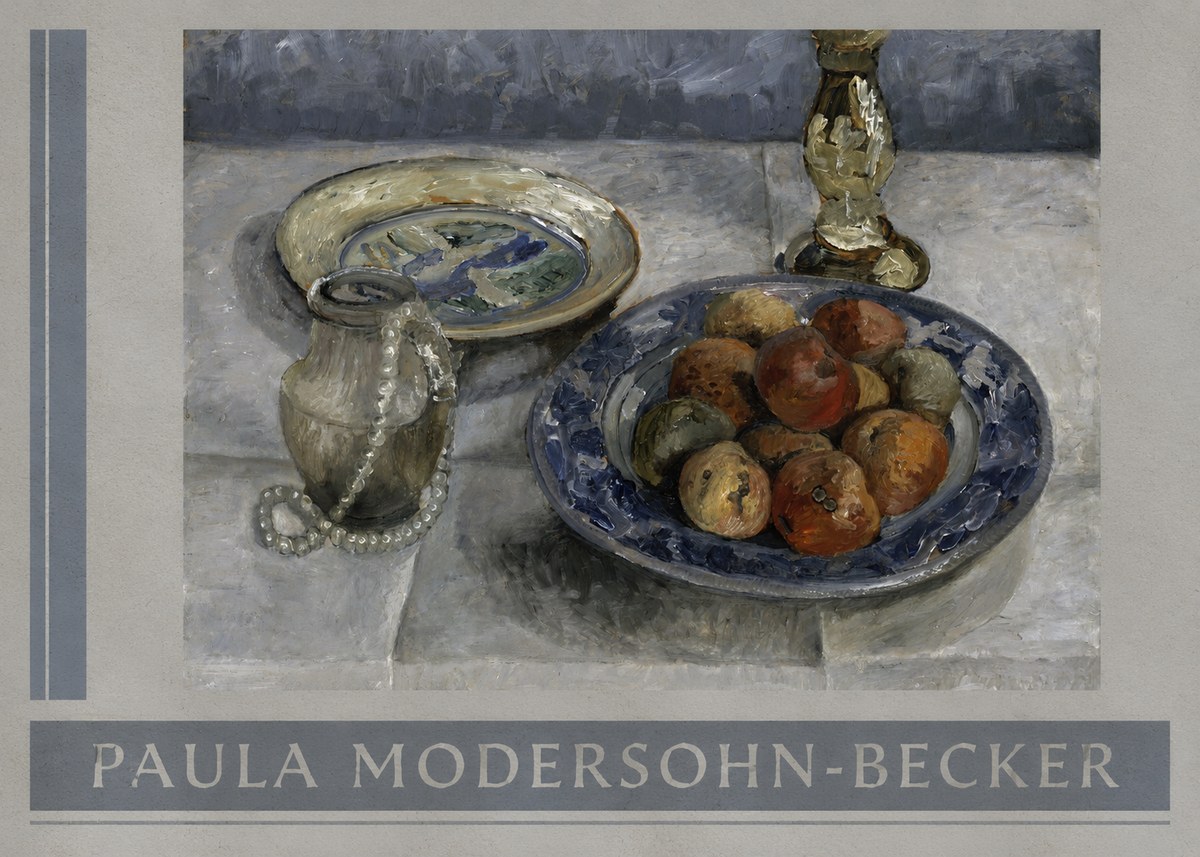 Paula Modersohn-Becker Still Life with Candlestick, Pitcher, and Fruit No2 - Póster