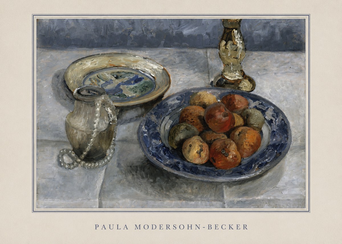 Paula Modersohn-Becker Still Life with Candlestick, Pitcher, and Fruit No4 - Póster