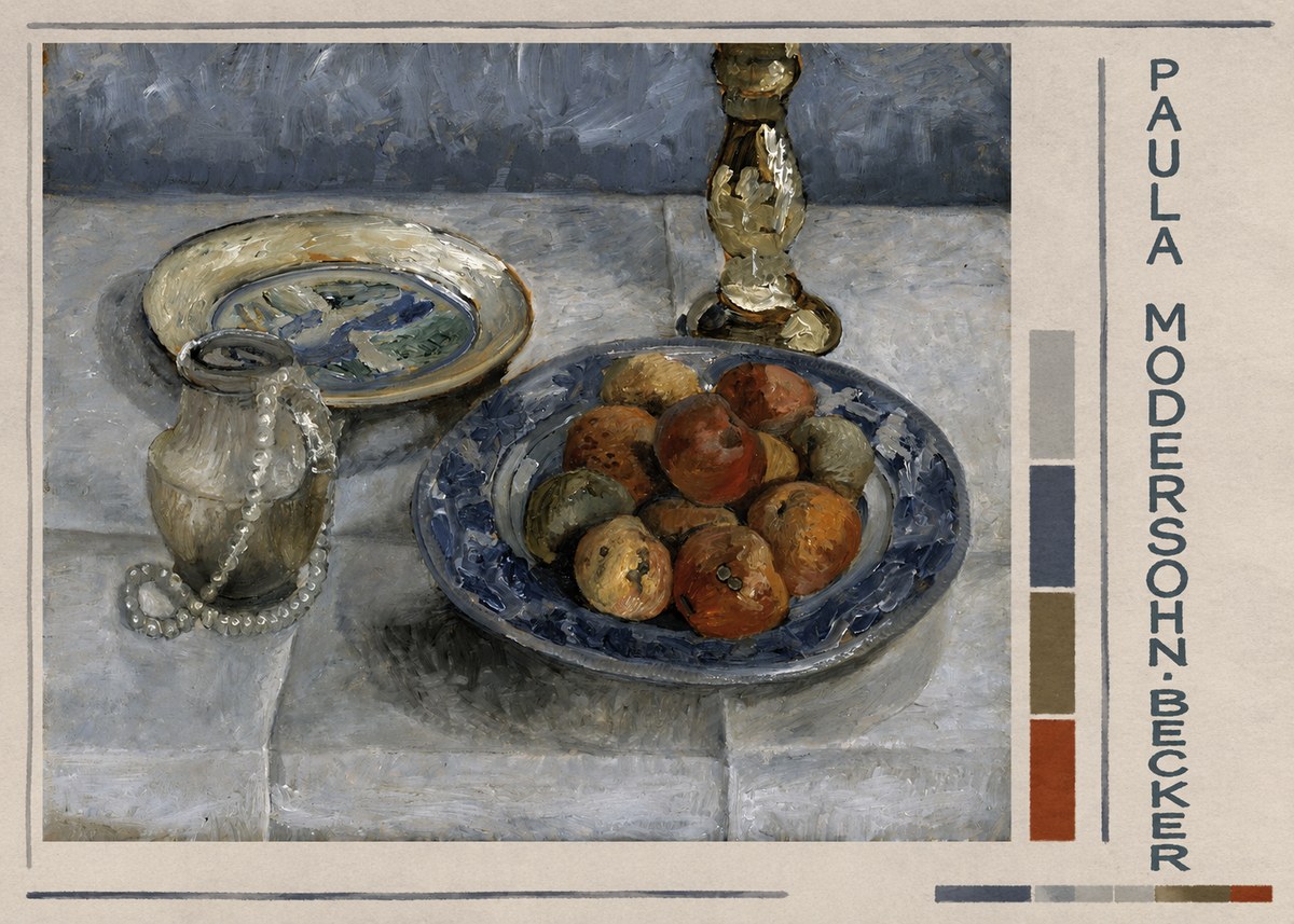 Paula Modersohn-Becker Still Life with Candlestick, Pitcher, and Fruit No6 - Póster