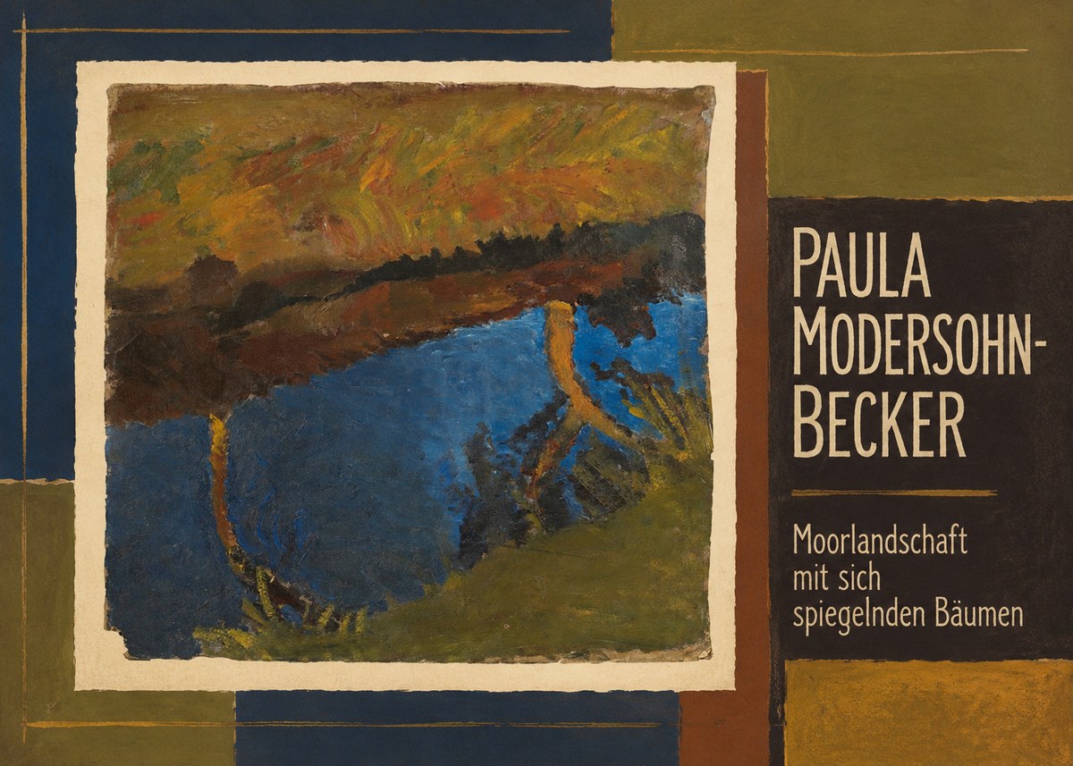 Paula Modersohn-Becker Moorlandschaft Mit Sich Spiegelnden Bäumen No2 - Póster