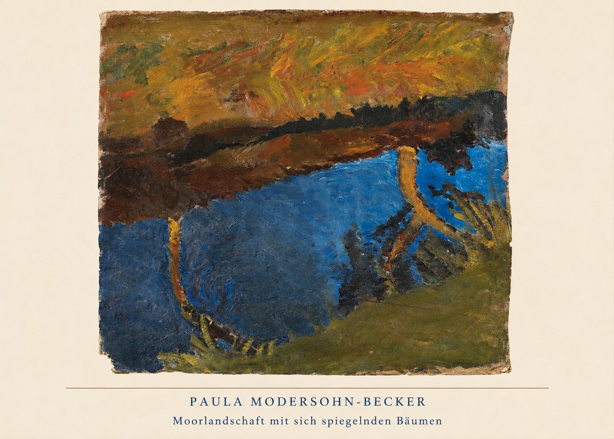 Paula Modersohn-Becker Moorlandschaft Mit Sich Spiegelnden Bäumen No6 - Póster