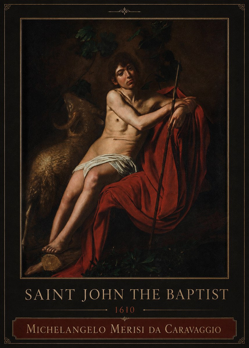 Michelangelo Merisi da Caravaggio Saint John the Baptist III No3 - Póster
