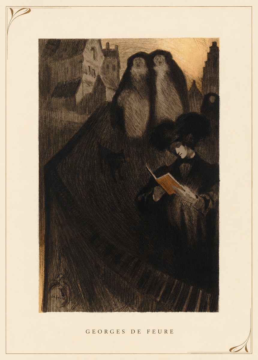Georges de Feure La Liseuse No4 - Póster