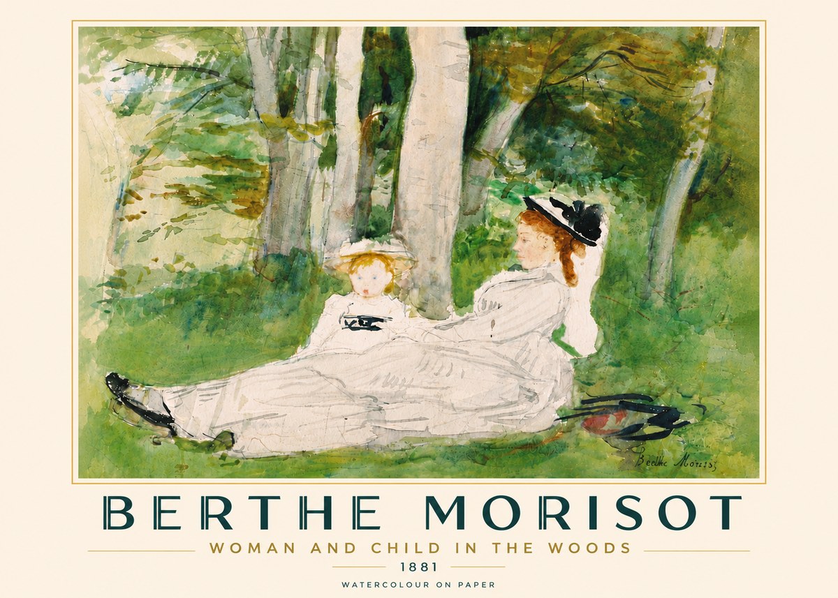 Berthe Morisot Woman and Child in the Woods No6 - Póster