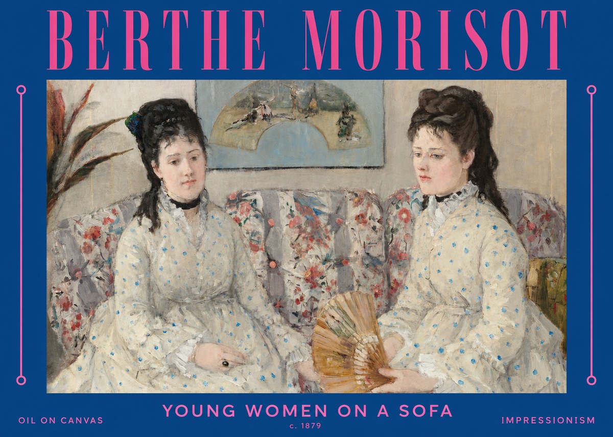 Berthe Morisot Young Women on a Sofa No2 - Póster