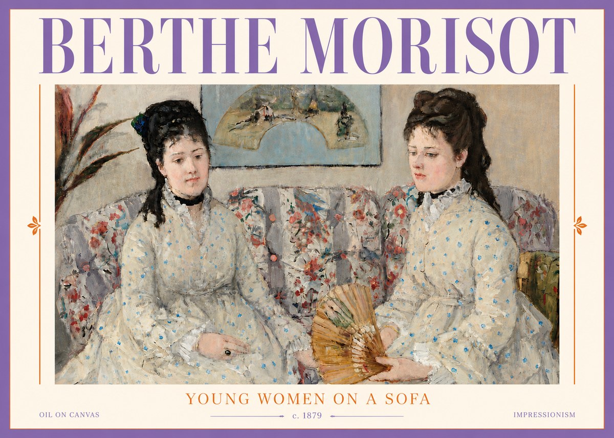 Berthe Morisot Young Women on a Sofa No5 - Póster