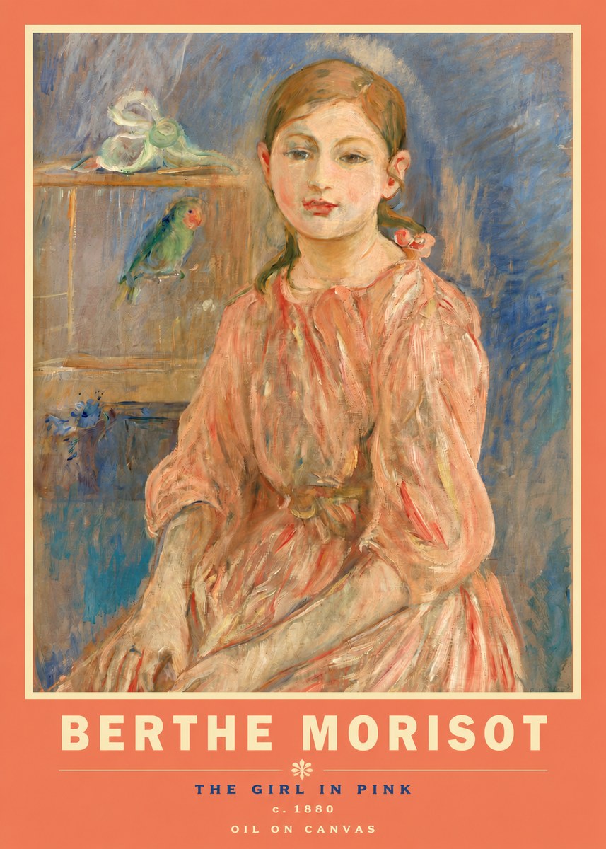 Berthe Morisot The Girl in Pink No3 - Póster