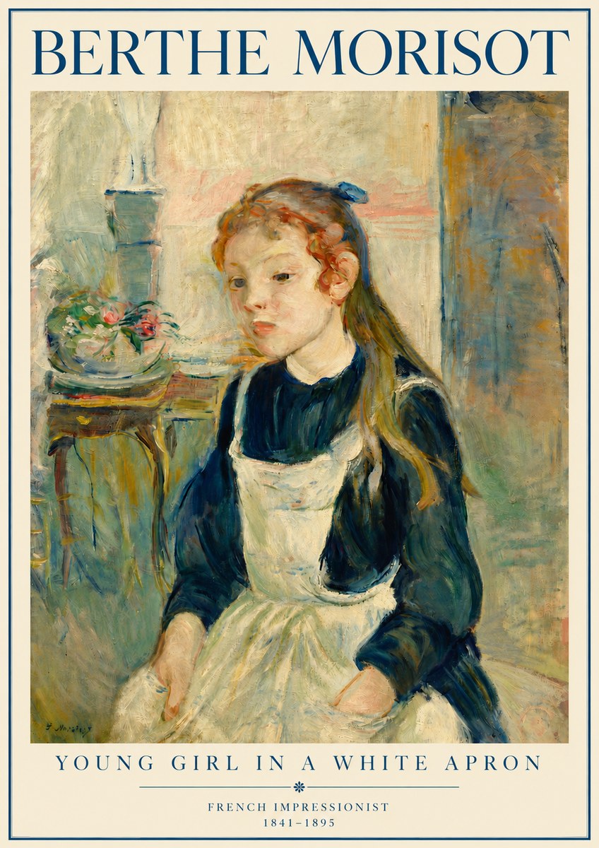 Berthe Morisot Young Girl in a White Apron No3 - Póster