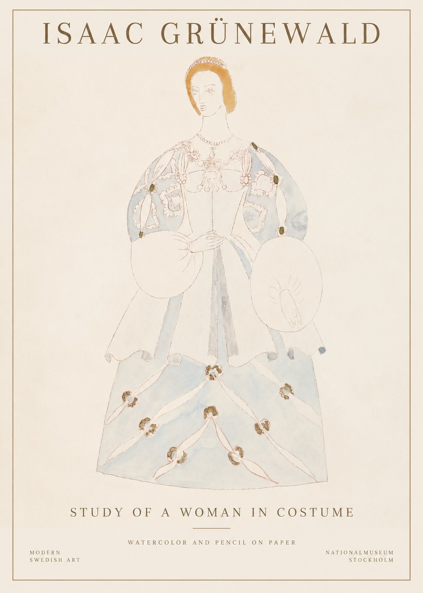 Isaac Grünewald Study of a Woman in Costume No1 - Póster