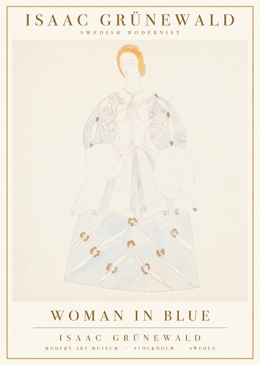 Isaac Grünewald Study of a Woman in Costume No3 - Póster