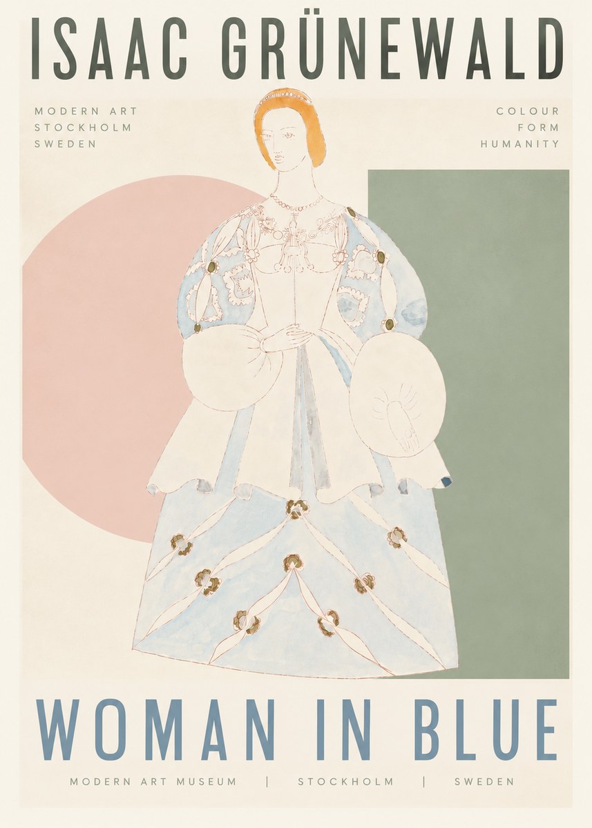 Isaac Grünewald Study of a Woman in Costume No6 - Póster