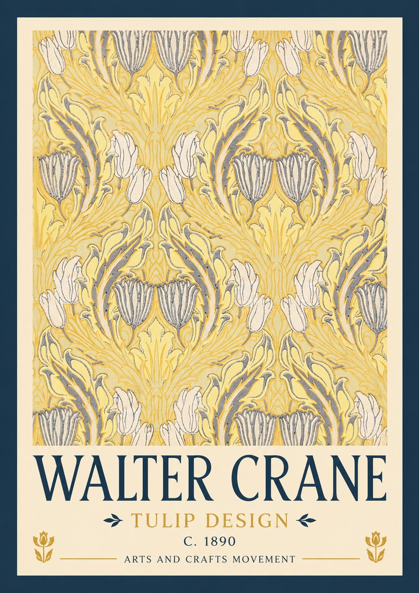Walter Crane Tulip Design II No2 - Póster