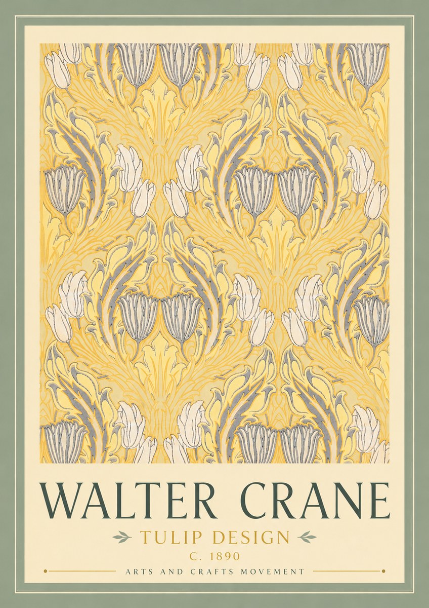 Walter Crane Tulip Design II No3 - Póster