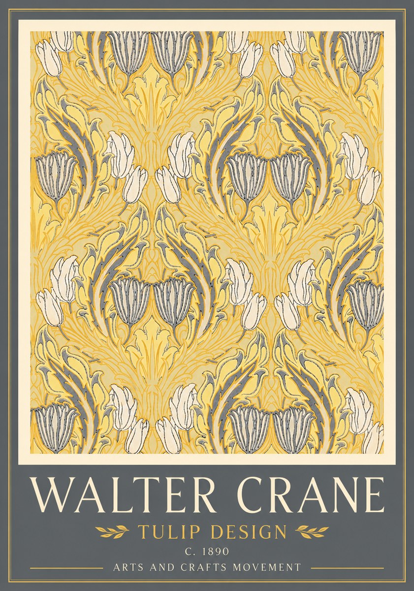 Walter Crane Tulip Design II No4 - Póster
