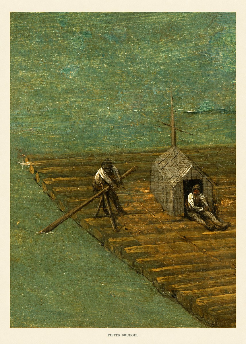 Pieter Bruegel Two Men on a Raft No5 - Póster