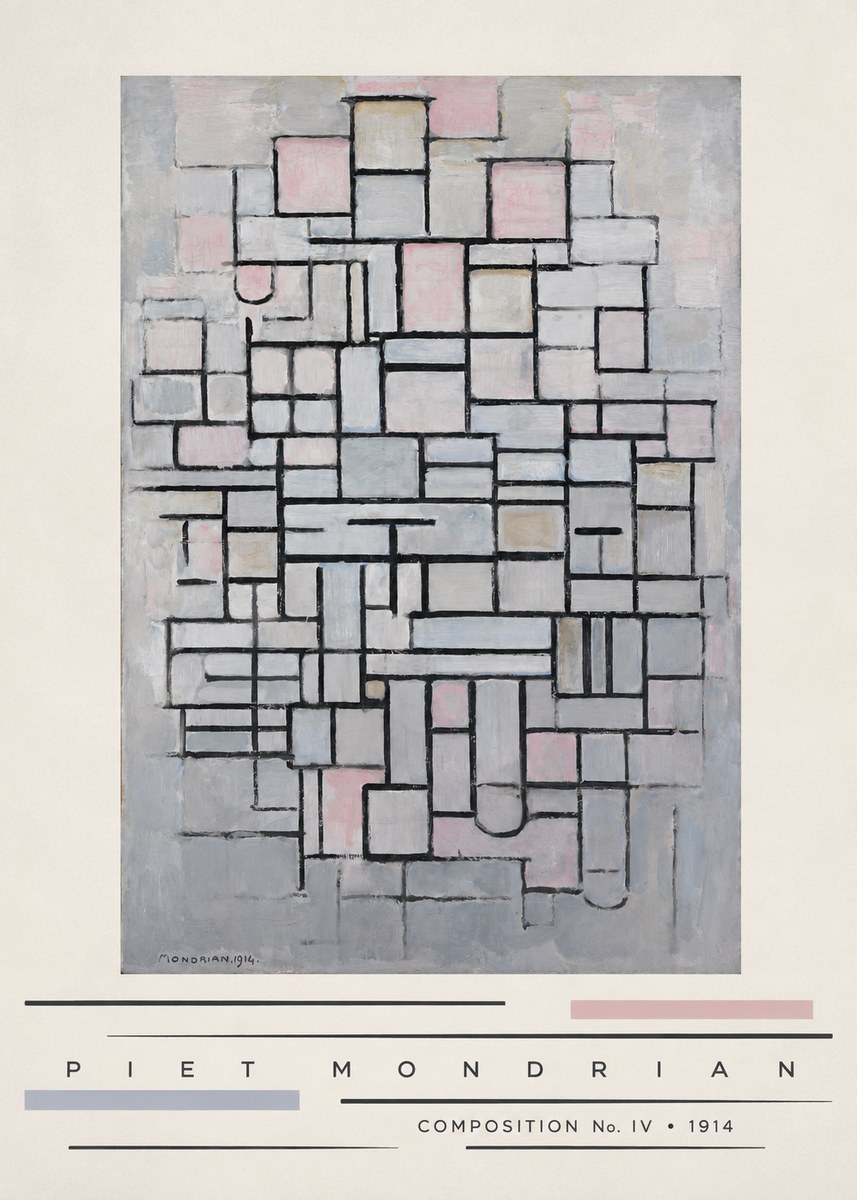 Piet Mondrian Composition No. Iv • 1914 No3 - Póster