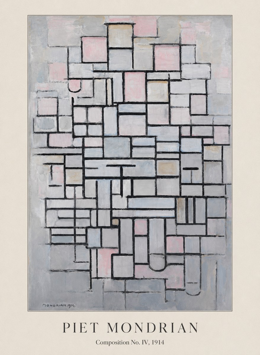 Piet Mondrian Composition No. Iv • 1914 No4 - Póster
