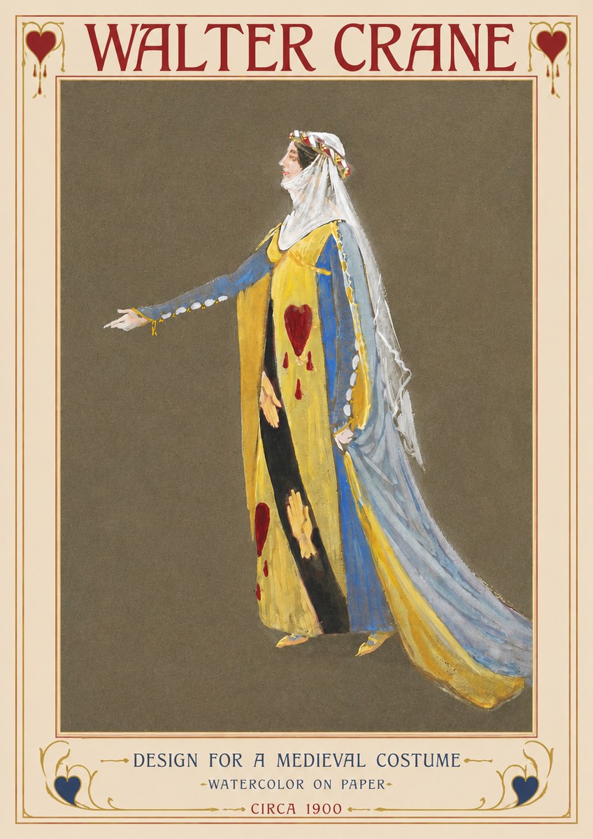 Walter Crane Design for a Medieval Costume No2 - Póster