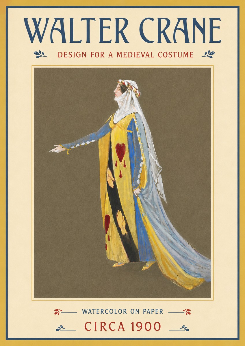 Walter Crane Design for a Medieval Costume No5 - Póster