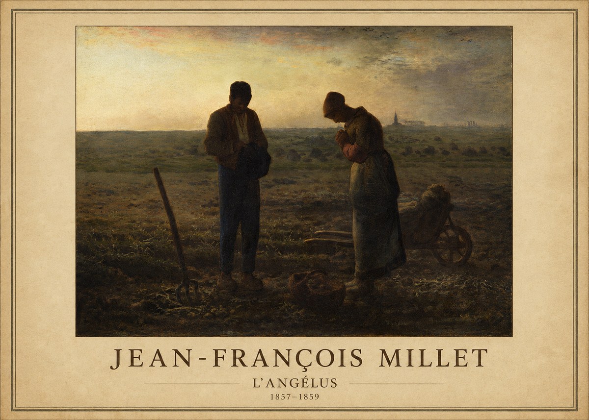 Jean-François Millet L'angélus II No1 - Póster