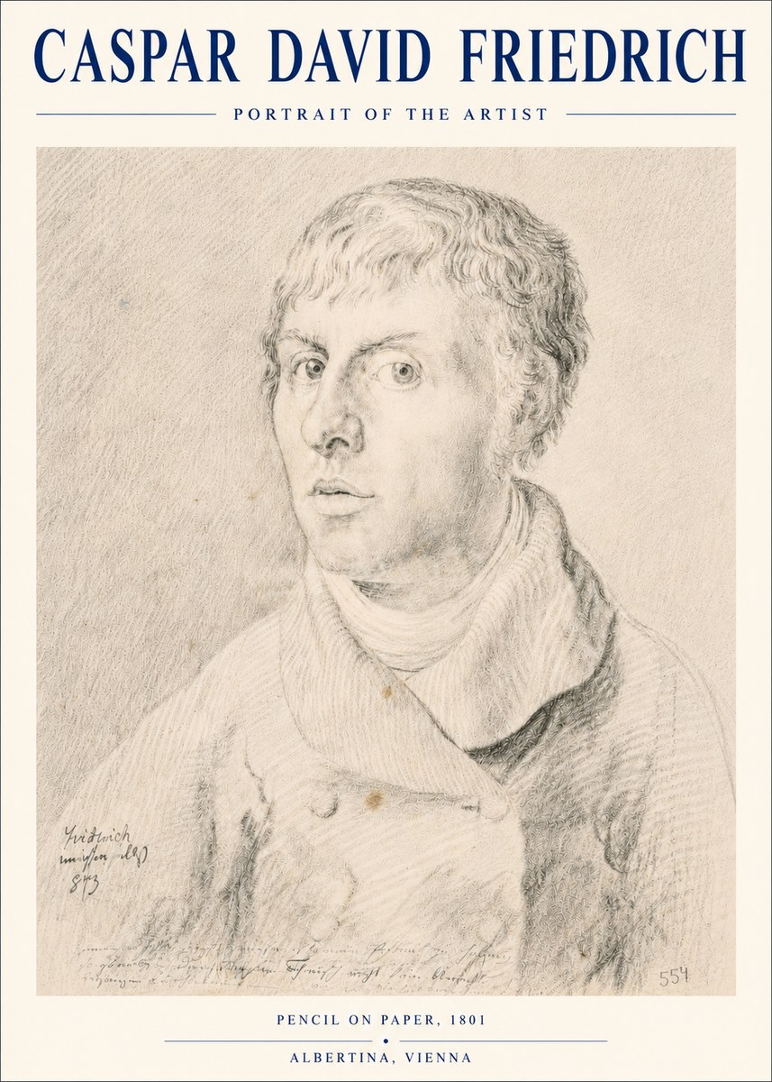 Caspar David Friedrich Portrait of the Artist No4 - Póster