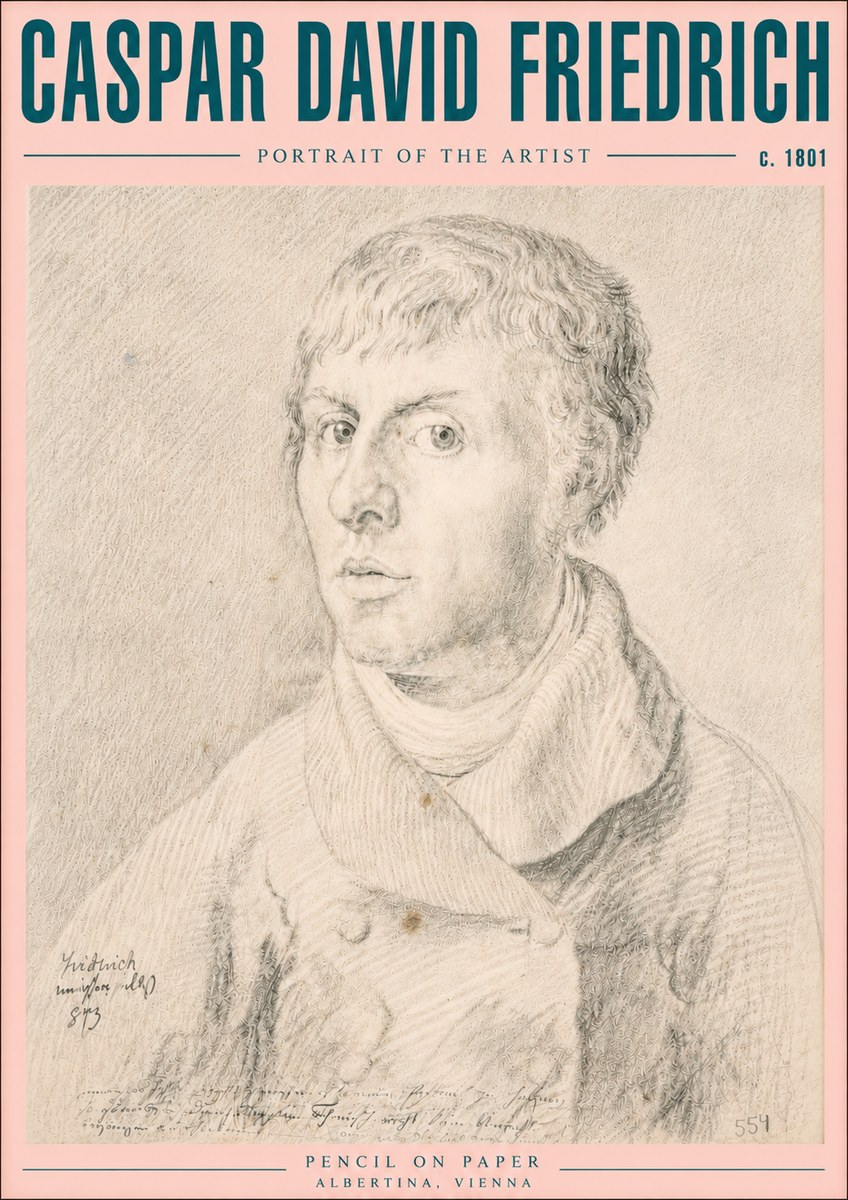 Caspar David Friedrich Portrait of the Artist No5 - Póster