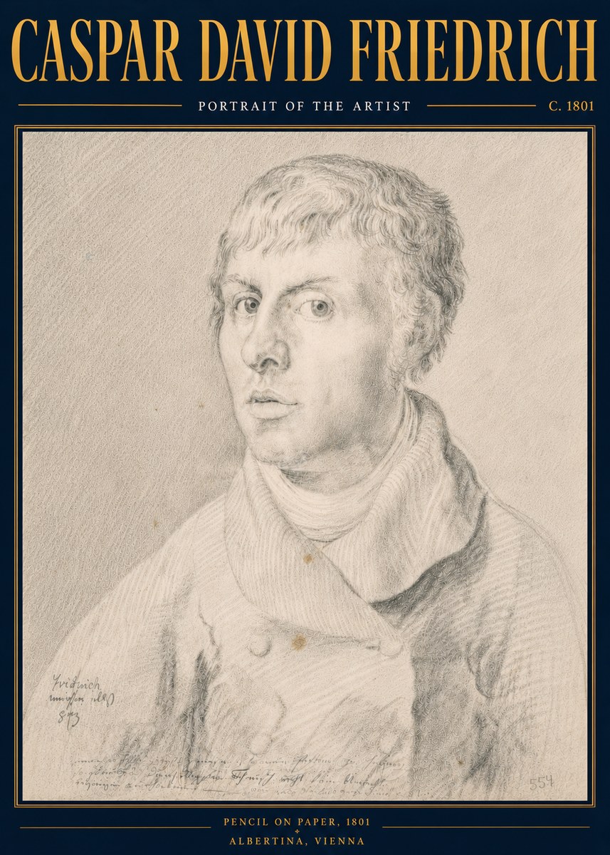 Caspar David Friedrich Portrait of the Artist No6 - Póster