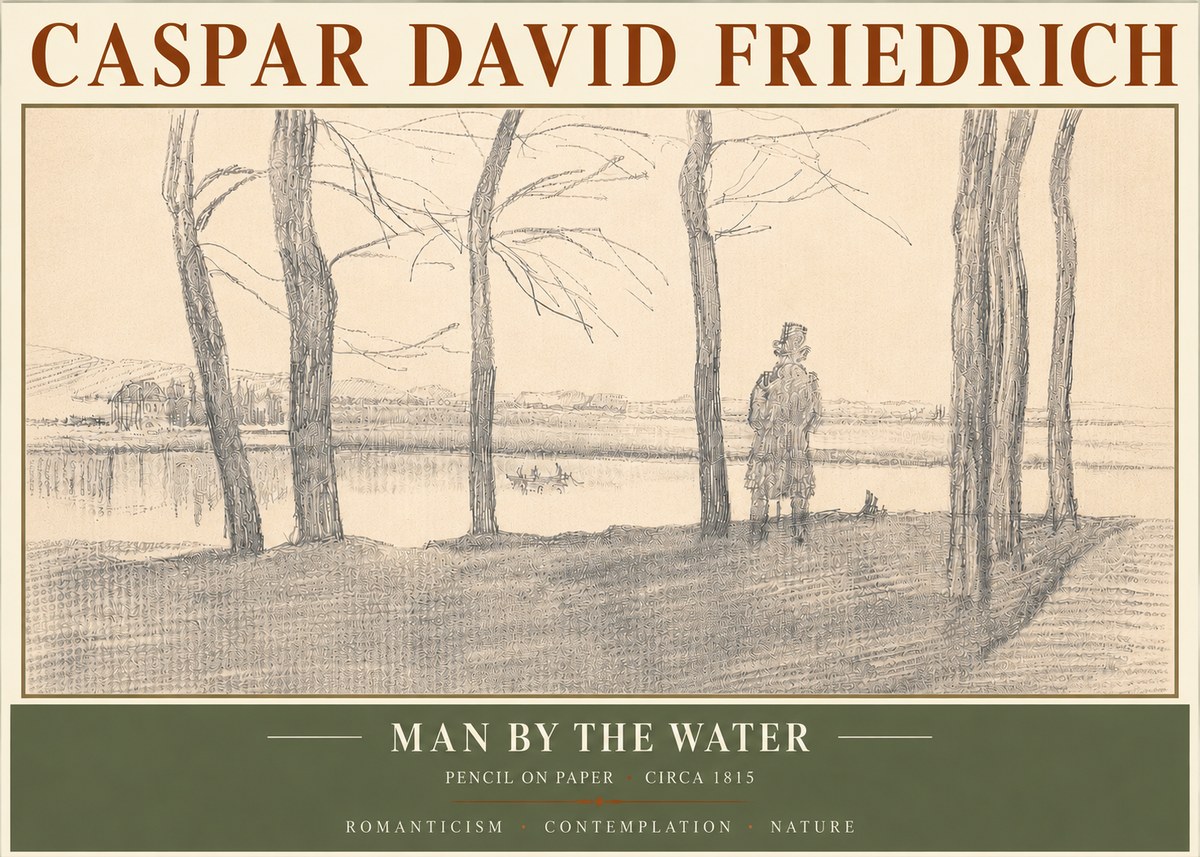 Caspar David Friedrich Man by the Water No5 - Póster