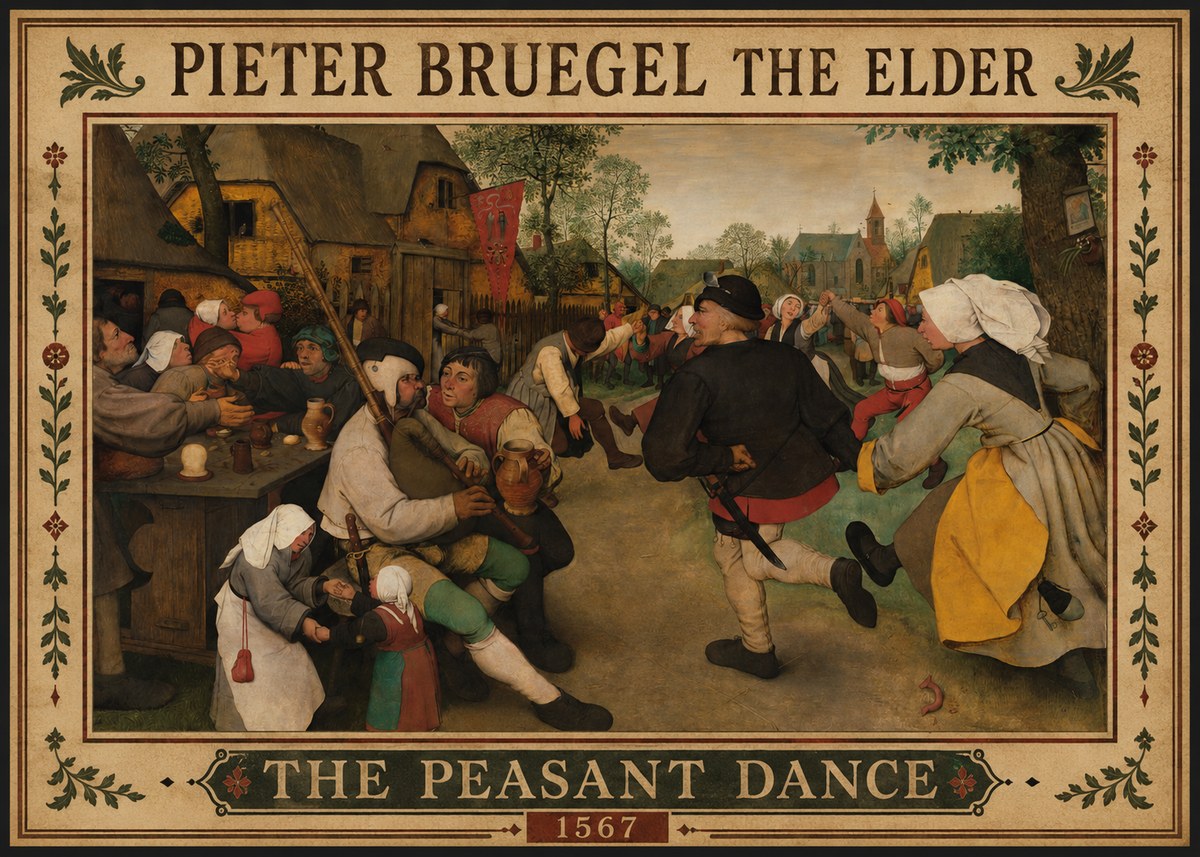 Pieter Bruegel The Peasant Dance II No1 - Póster
