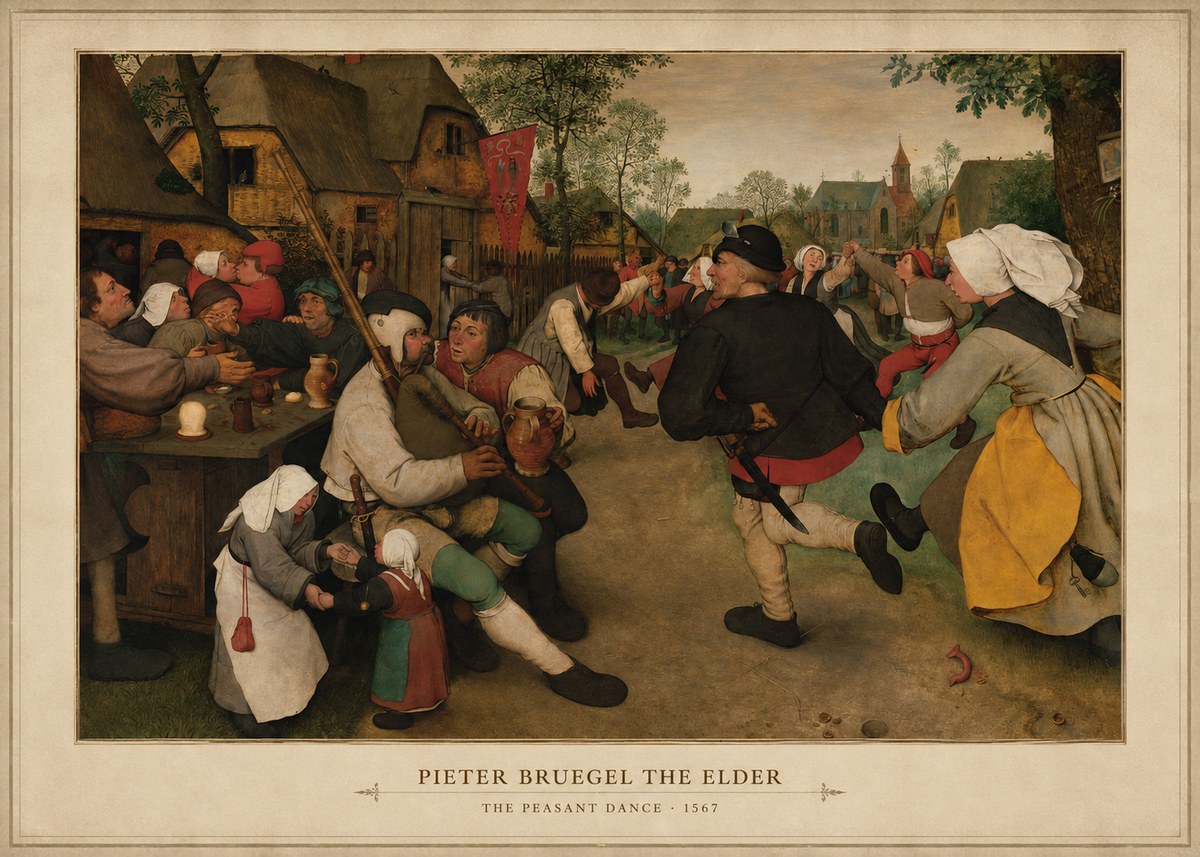 Pieter Bruegel The Peasant Dance II No3 - Póster