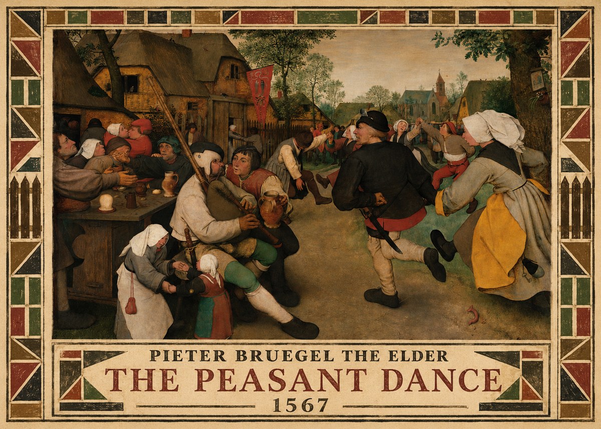 Pieter Bruegel The Peasant Dance II No4 - Póster