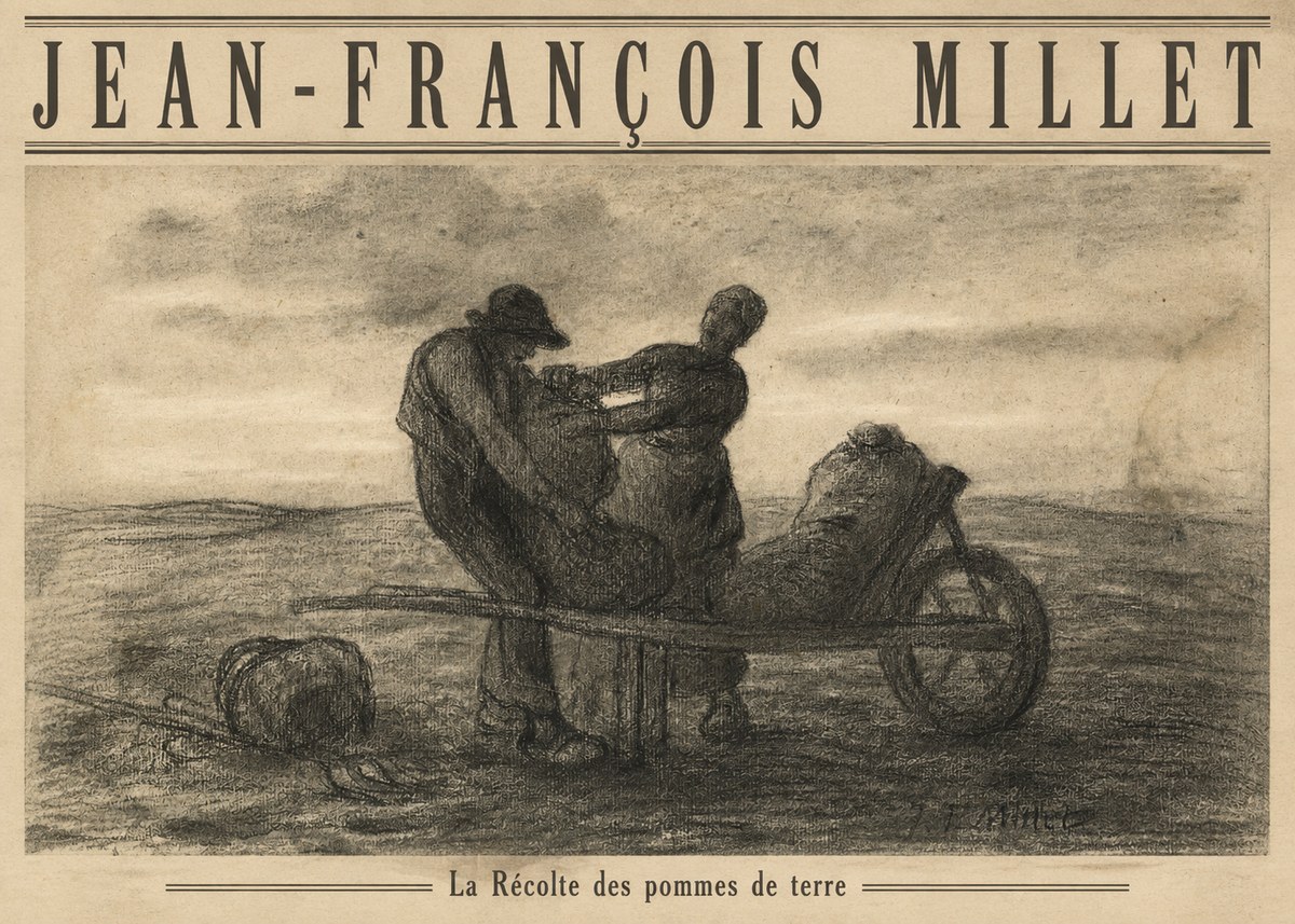 Jean-François Millet La Récolte Des Pommes De Terre No4 - Póster