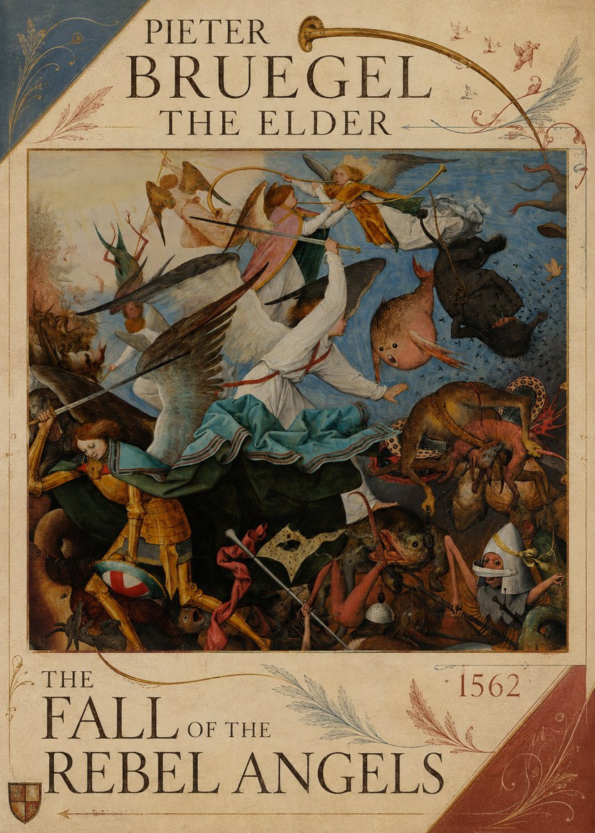 Pieter Bruegel The Fall of the Rebel Angels IV No5 - Póster