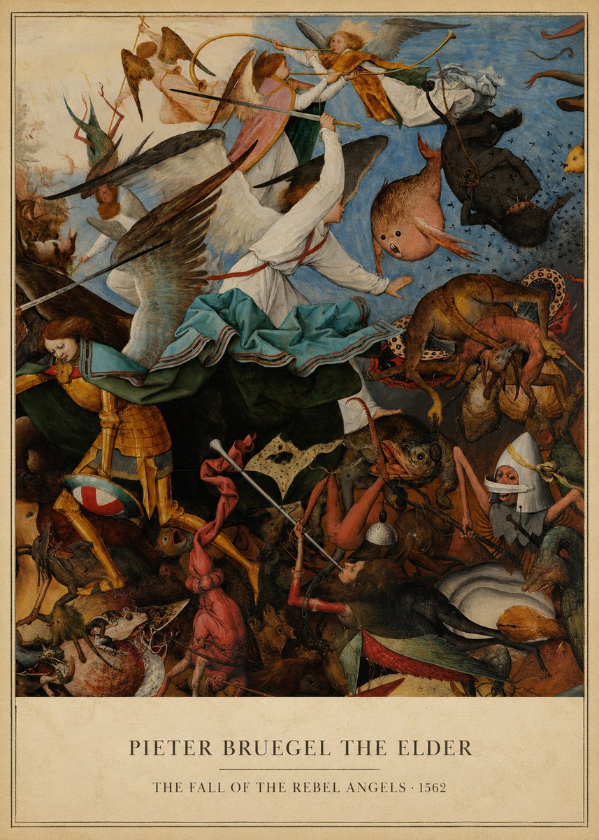 Pieter Bruegel The Fall of the Rebel Angels IV No6 - Póster