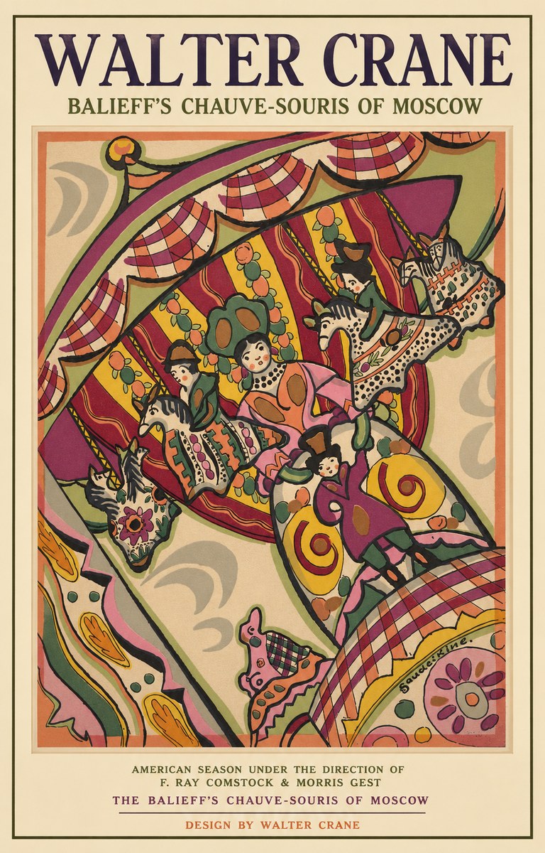 Walter Crane Balieff's Chauve-souris of Moscow No2 - Póster