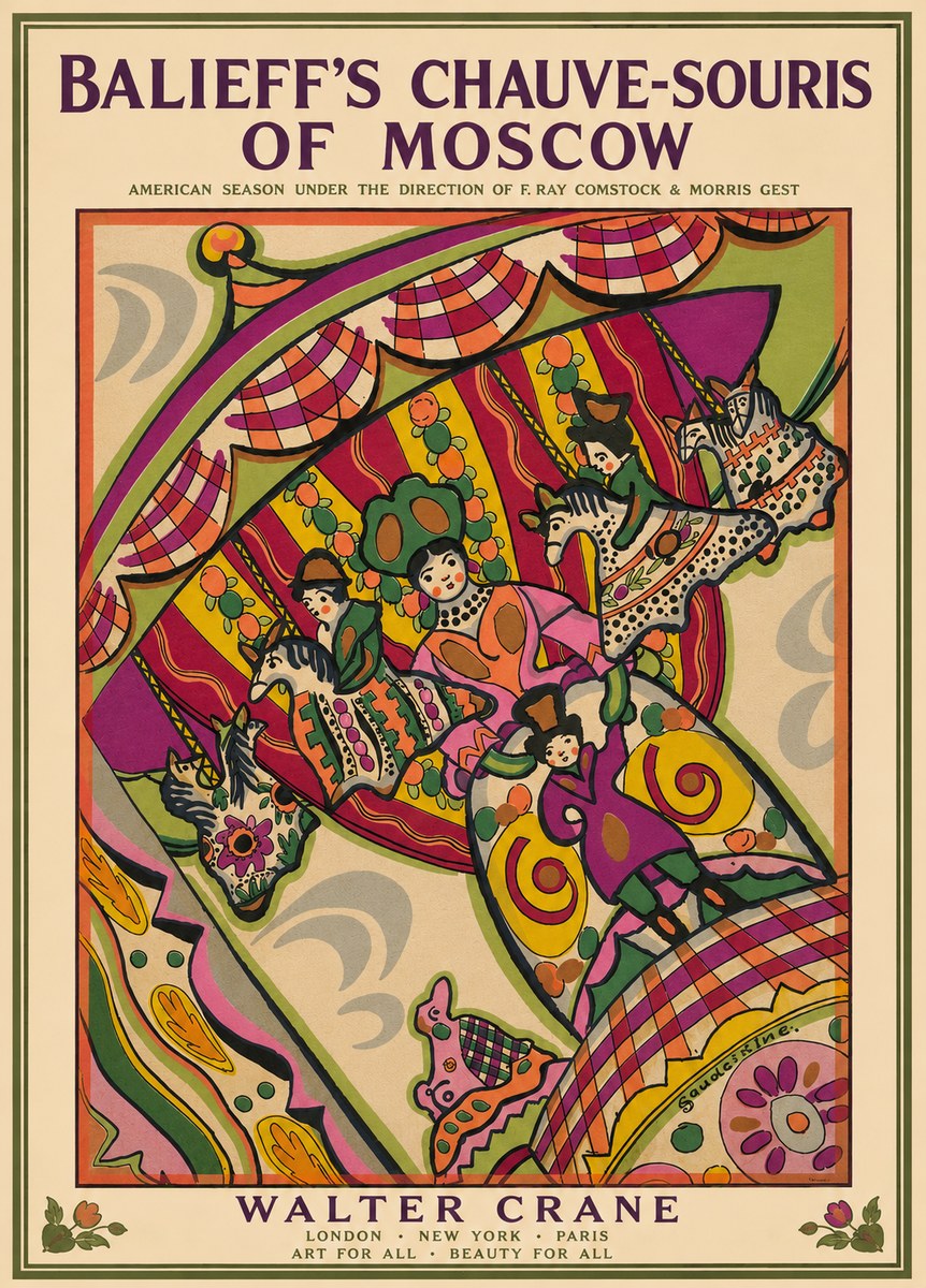 Walter Crane Balieff's Chauve-souris of Moscow No3 - Póster