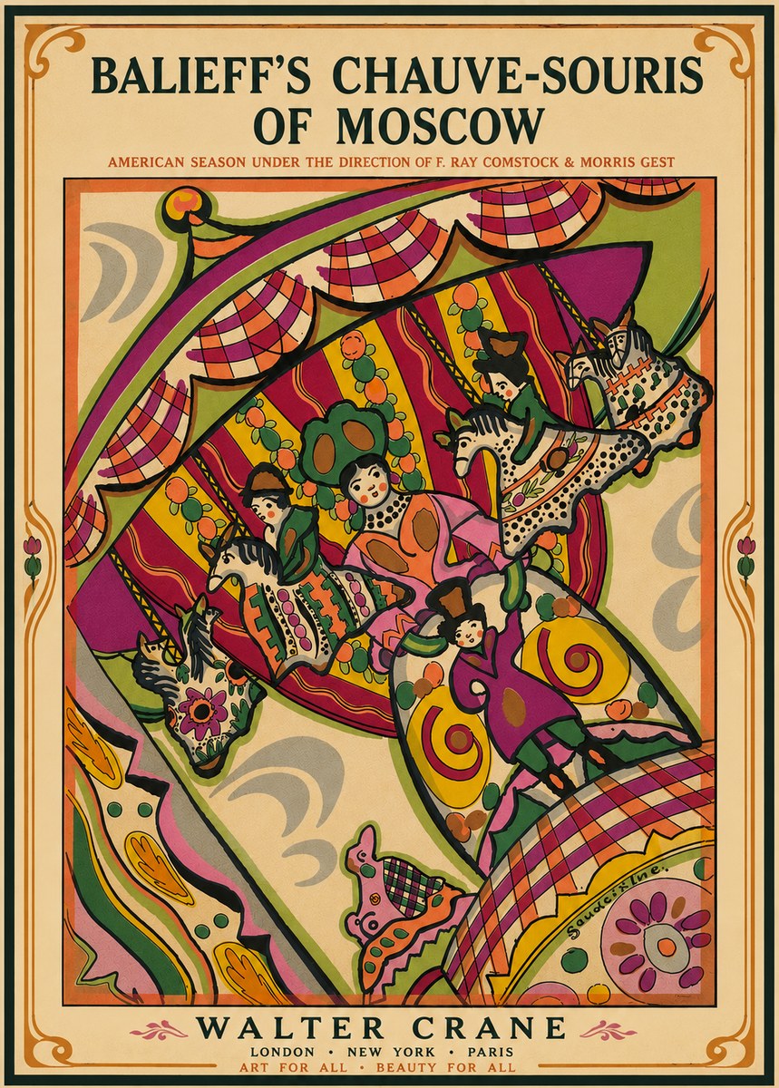 Walter Crane Balieff's Chauve-souris of Moscow No5 - Póster