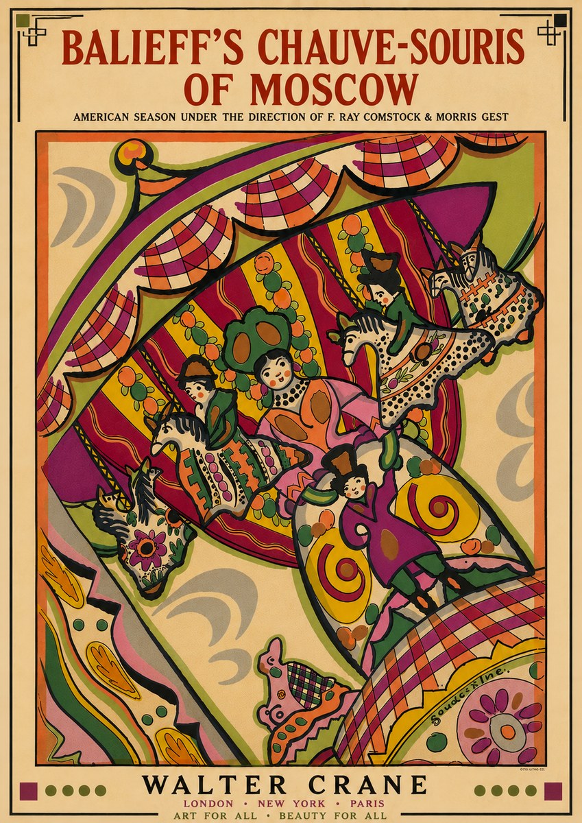 Walter Crane Balieff's Chauve-souris of Moscow No6 - Póster
