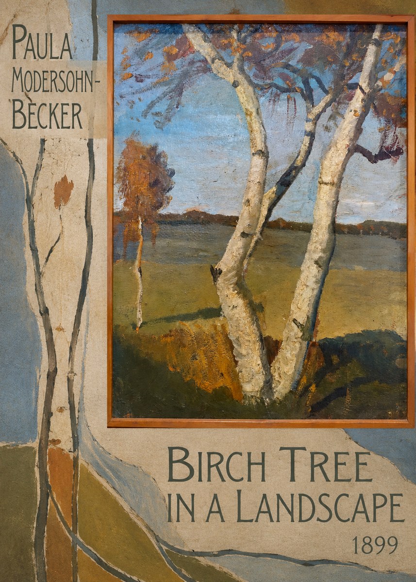 Paula Modersohn-Becker Birch Tree in a Landscape No2 - Póster