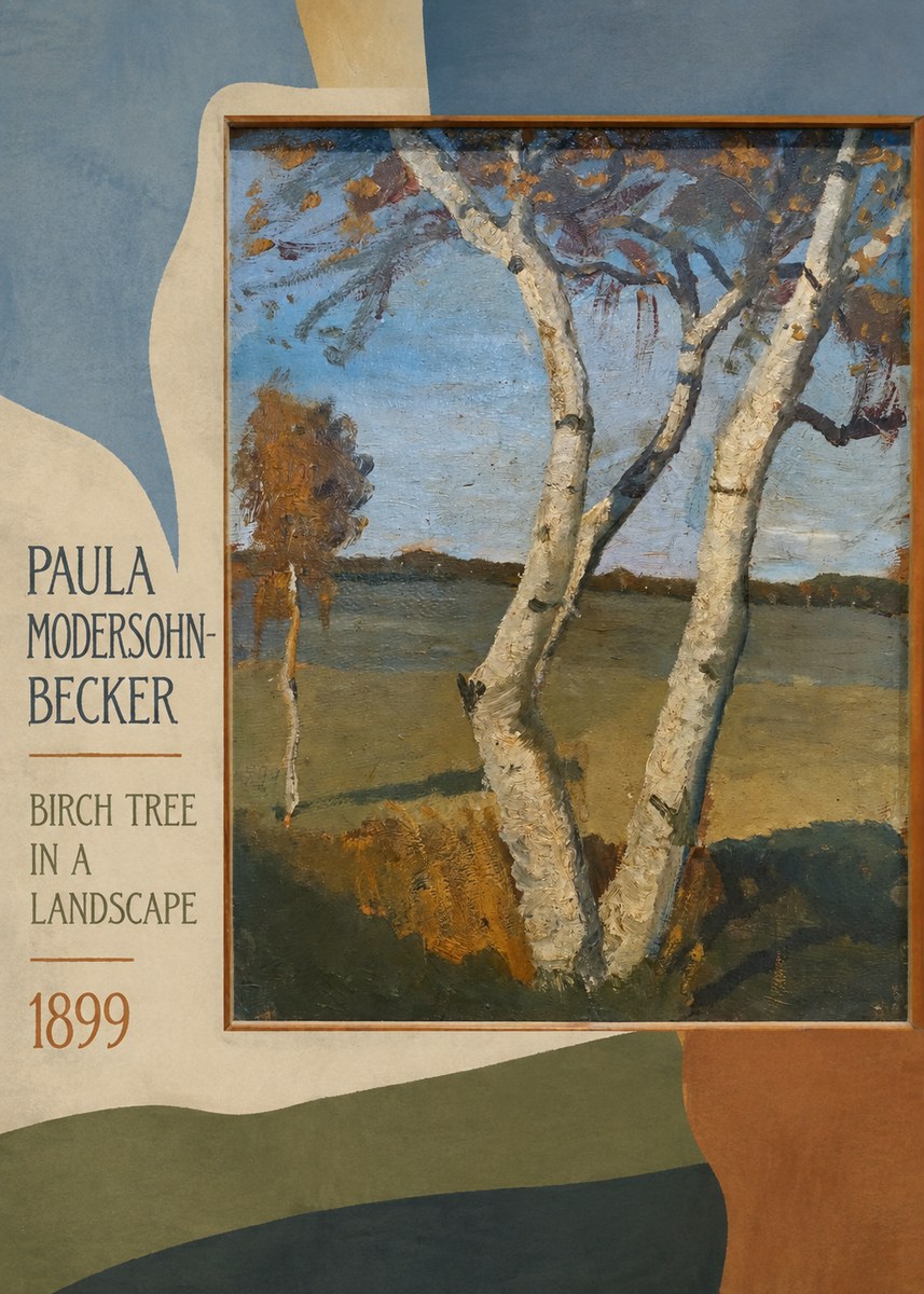 Paula Modersohn-Becker Birch Tree in a Landscape No4 - Póster