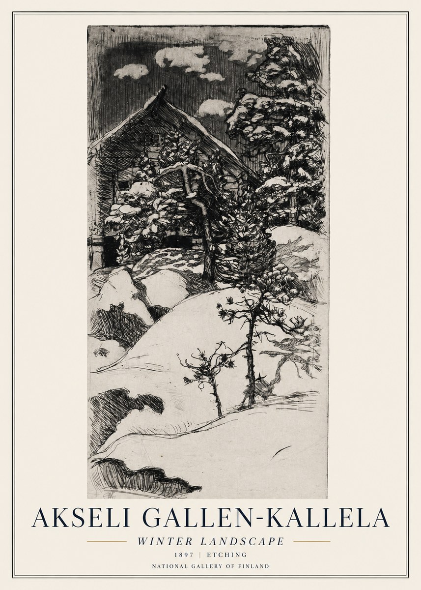 Akseli Gallen-Kallela Winter Landscape I No1 - Póster