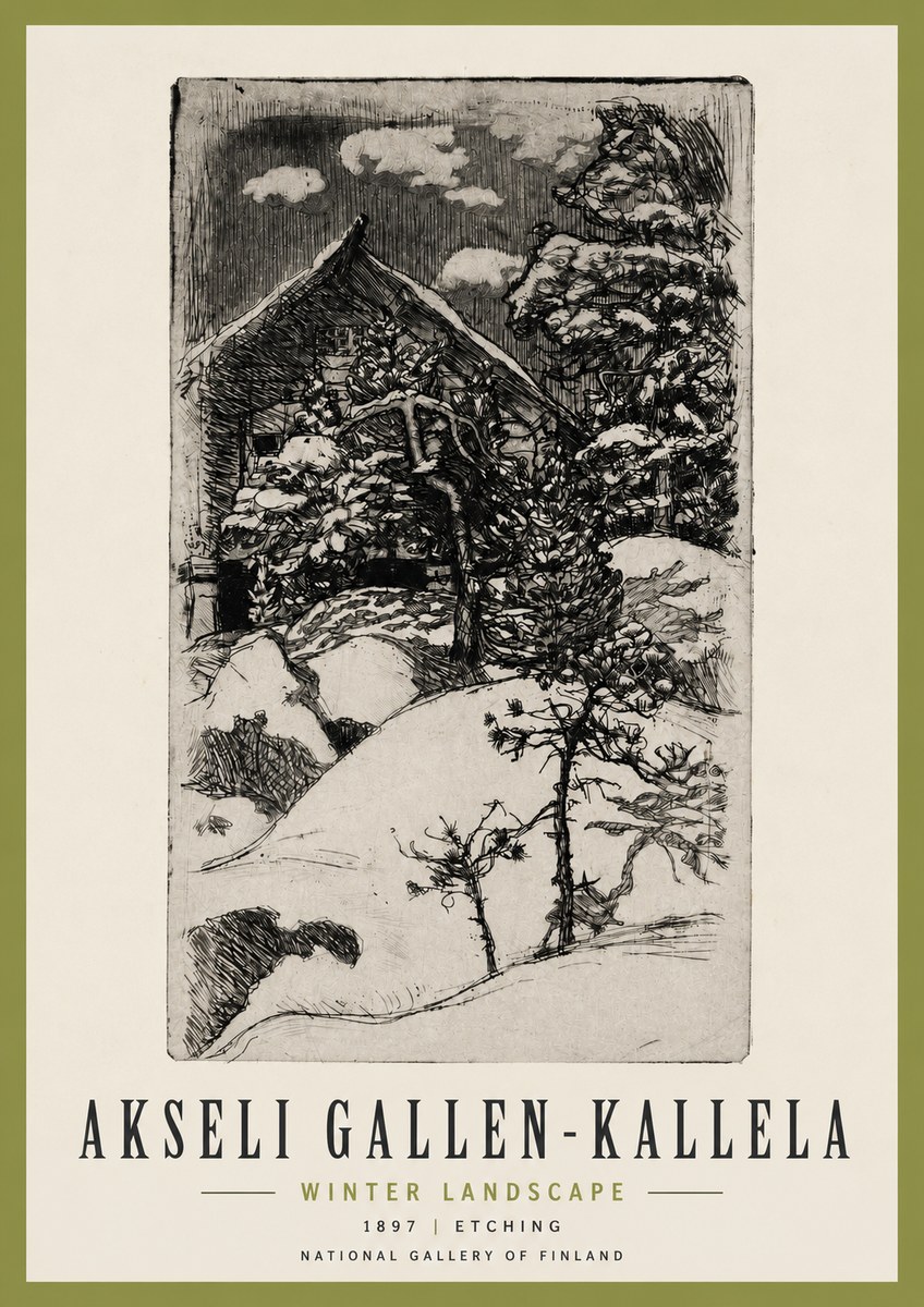 Akseli Gallen-Kallela Winter Landscape I No3 - Póster