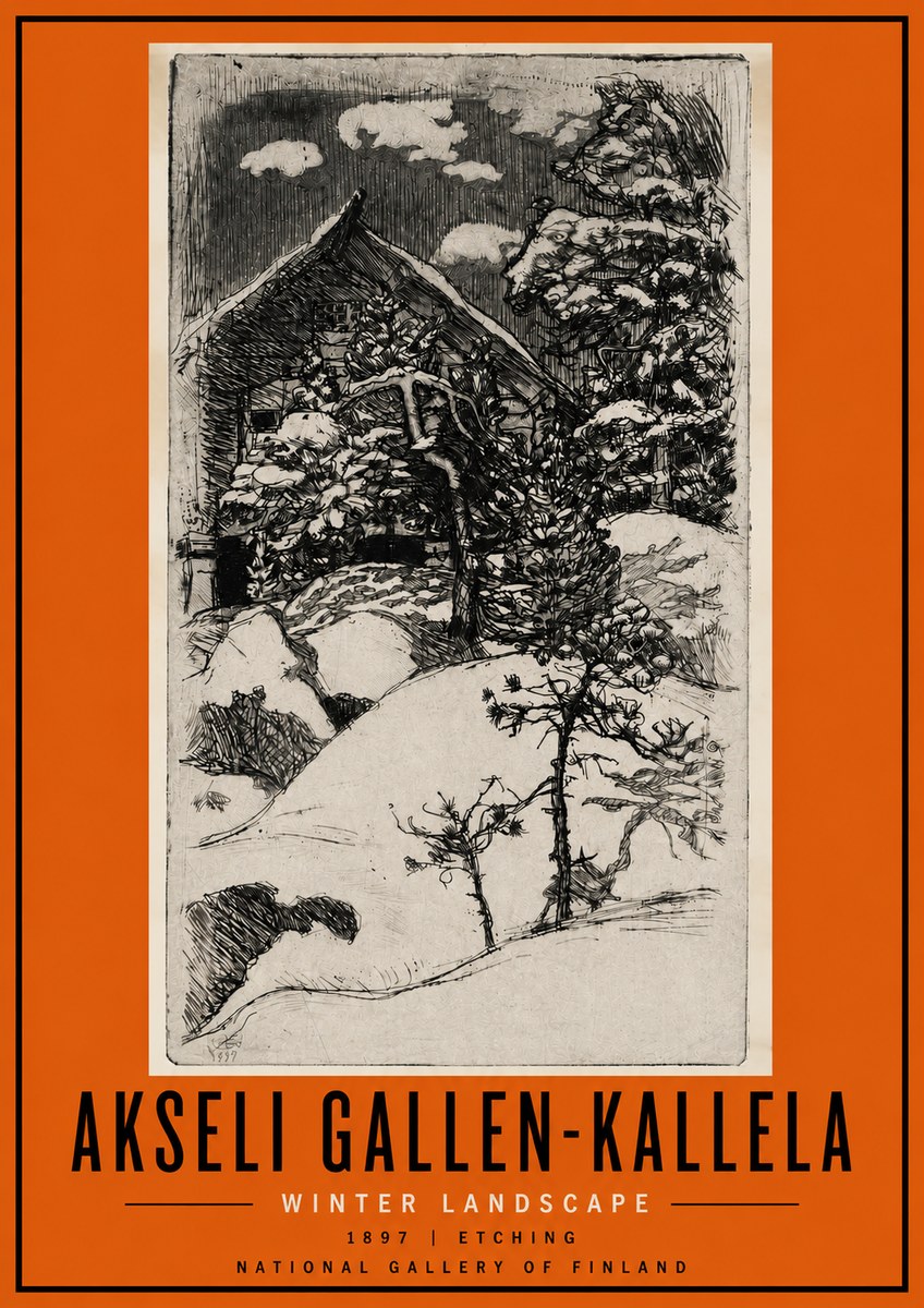 Akseli Gallen-Kallela Winter Landscape I No4 - Póster