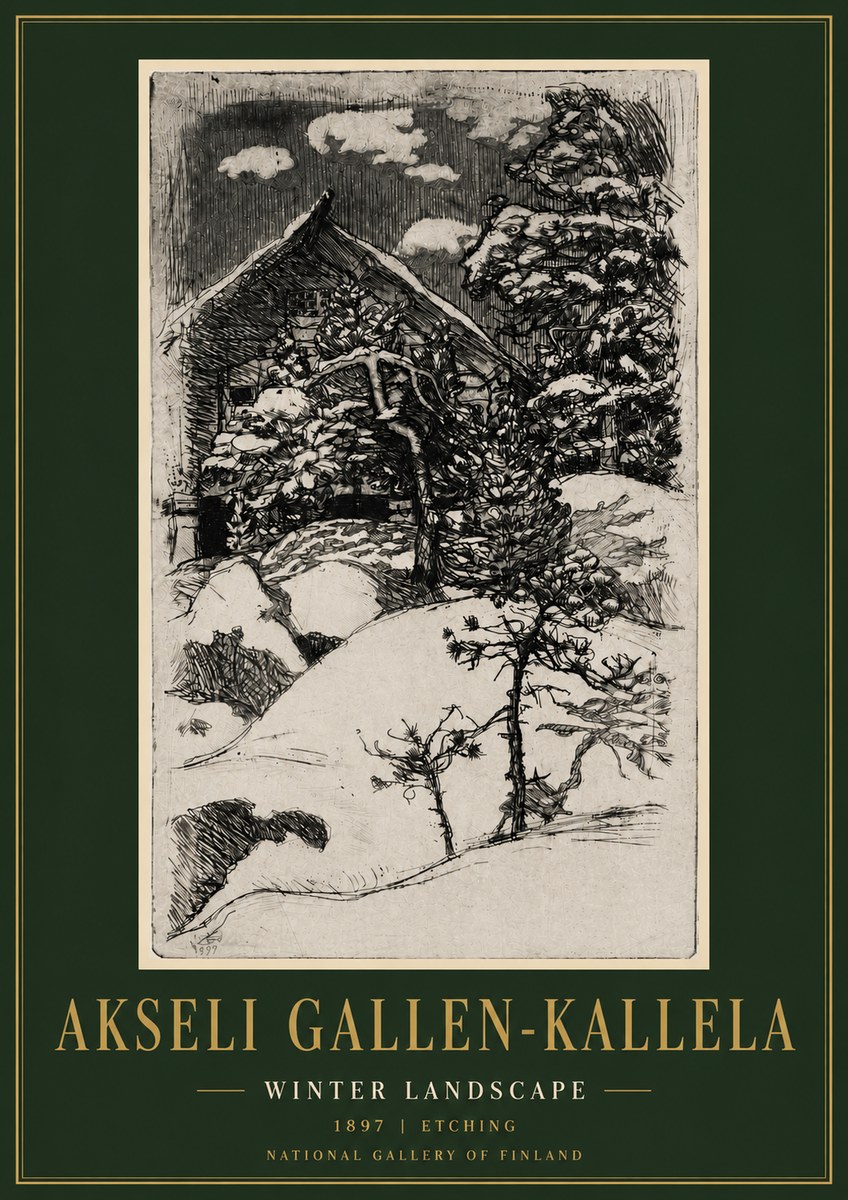Akseli Gallen-Kallela Winter Landscape I No5 - Póster