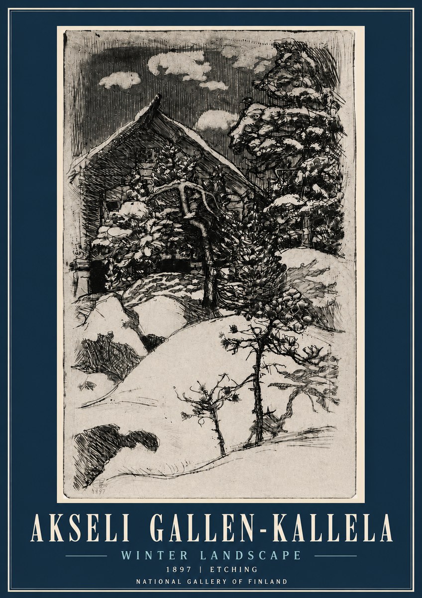 Akseli Gallen-Kallela Winter Landscape I No6 - Póster