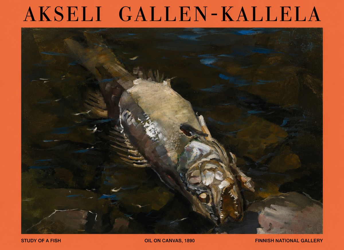 Akseli Gallen-Kallela Study of a Fish No1 - Póster