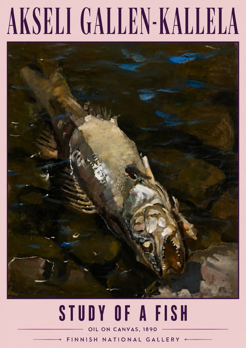 Akseli Gallen-Kallela Study of a Fish No5 - Póster