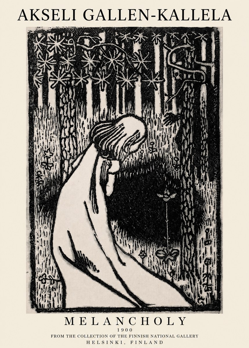 Akseli Gallen-Kallela Melancholy No1 - Póster