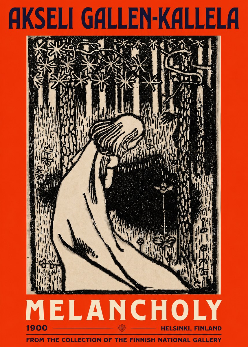 Akseli Gallen-Kallela Melancholy No3 - Póster