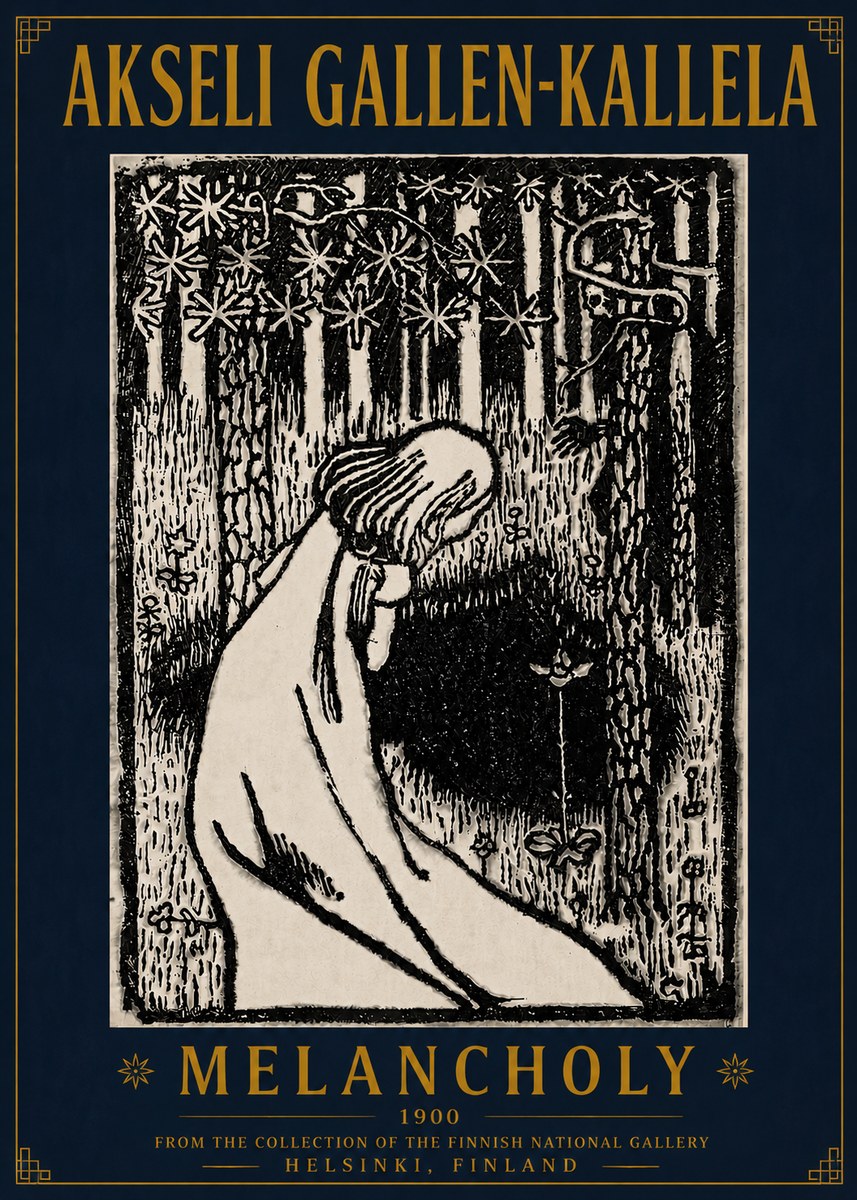 Akseli Gallen-Kallela Melancholy No5 - Póster
